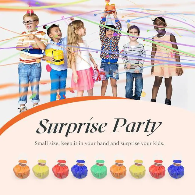 Alt view image 5 of 7 - 10Pack Colorful Streamer Poppers, No Mess Multi-Color Paper Crackers, Hand Throw Confetti Streamers for Birthday, Wedding, Party Celebrations