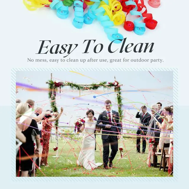 Alt view image 4 of 7 - 10Pack Colorful Streamer Poppers, No Mess Multi-Color Paper Crackers, Hand Throw Confetti Streamers for Birthday, Wedding, Party Celebrations