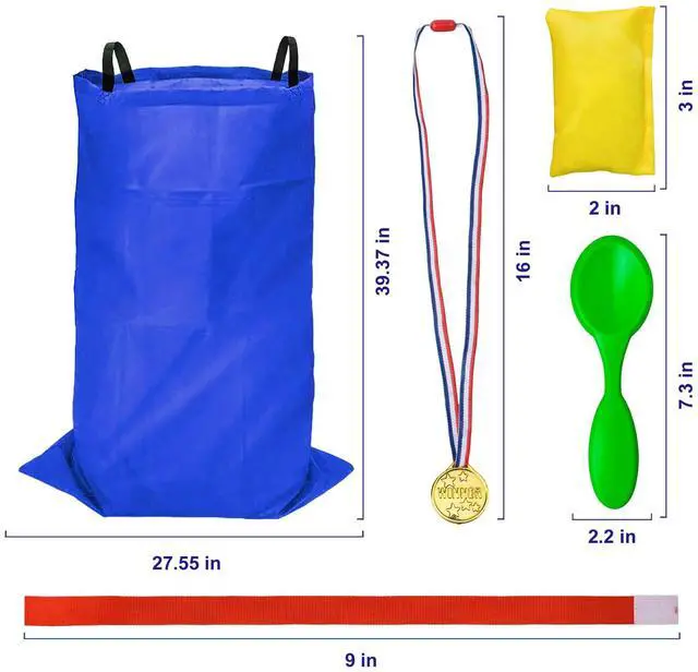 Alt view image 7 of 7 - Potato Sack Race Bags - Sack Race Bags for Adults and Kids, Bean Bag Toss Game, 3 Legged Relay Race, Egg Spoon Game, Carnival Outdoor Lawn Game for Easter, Halloween, Christmas, Birthday Party