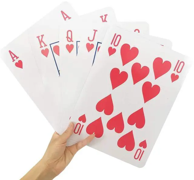 Main image of Jumbo Giant Playing Card Deck - 8X11 Inch Large Oversized Cards - Super Big Game Theme Full Deck - For Kids, Adults, Casino Party Decorations