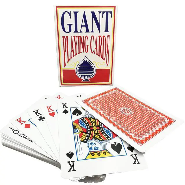 Alt view image 2 of 6 - Jumbo Giant Playing Card Deck - 8X11 Inch Large Oversized Cards - Super Big Game Theme Full Deck - For Kids, Adults, Casino Party Decorations