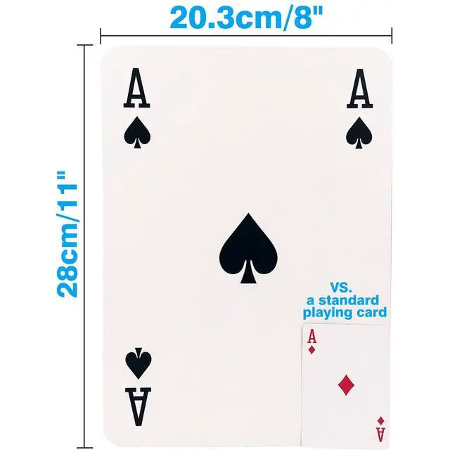 Alt view image 4 of 6 - Jumbo Giant Playing Card Deck - 8X11 Inch Large Oversized Cards - Super Big Game Theme Full Deck - For Kids, Adults, Casino Party Decorations