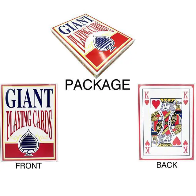 Alt view image 3 of 6 - Jumbo Giant Playing Card Deck - 8X11 Inch Large Oversized Cards - Super Big Game Theme Full Deck - For Kids, Adults, Casino Party Decorations
