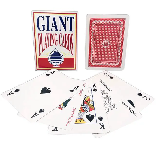 Alt view image 6 of 6 - Jumbo Giant Playing Card Deck - 8X11 Inch Large Oversized Cards - Super Big Game Theme Full Deck - For Kids, Adults, Casino Party Decorations