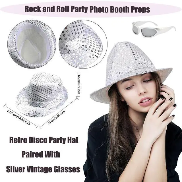 Alt view image 6 of 7 - 50 Pcs Rock Party Photo Booth Props Set for Adults, Funny Rock Star Party Sunglasses, Hats, Wigs, Inflatable, Photo Booth Props Kits for Graduation, Wedding, Birthday, Bachelorette and All Occasions