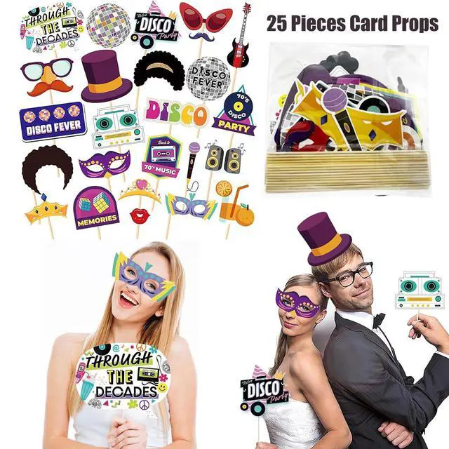 Alt view image 7 of 7 - 50 Pcs Rock Party Photo Booth Props Set for Adults, Funny Rock Star Party Sunglasses, Hats, Wigs, Inflatable, Photo Booth Props Kits for Graduation, Wedding, Birthday, Bachelorette and All Occasions