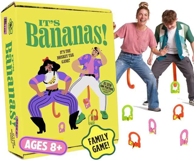 Main image of Its Bananas The Hilarious Monkey Tail Party Game for Adults & Families | Funny Indoor & Outdoor Game for Bachelorette Parties, Summer Parties, BBQs, Birthdays & Game Nights