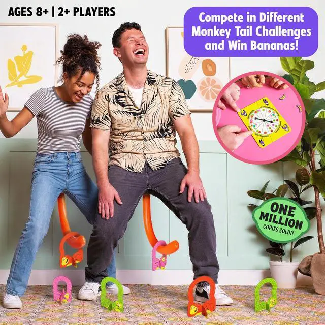 Alt view image 2 of 4 - Its Bananas The Hilarious Monkey Tail Party Game for Adults & Families | Funny Indoor & Outdoor Game for Bachelorette Parties, Summer Parties, BBQs, Birthdays & Game Nights