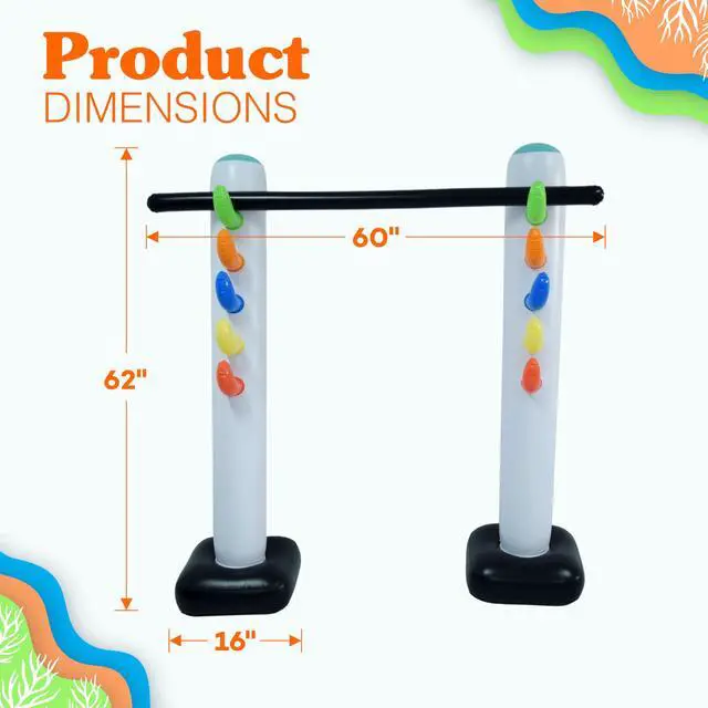 Alt view image 5 of 7 - Inflatable Limbo Game for Kids Adults 62" Luau Party Game, Indoor Outdoor Inflatable Lawn Yard Games, Summer Hawaiian Birthday Activity Carnival Game
