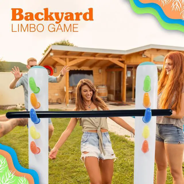 Alt view image 3 of 7 - Inflatable Limbo Game for Kids Adults 62" Luau Party Game, Indoor Outdoor Inflatable Lawn Yard Games, Summer Hawaiian Birthday Activity Carnival Game