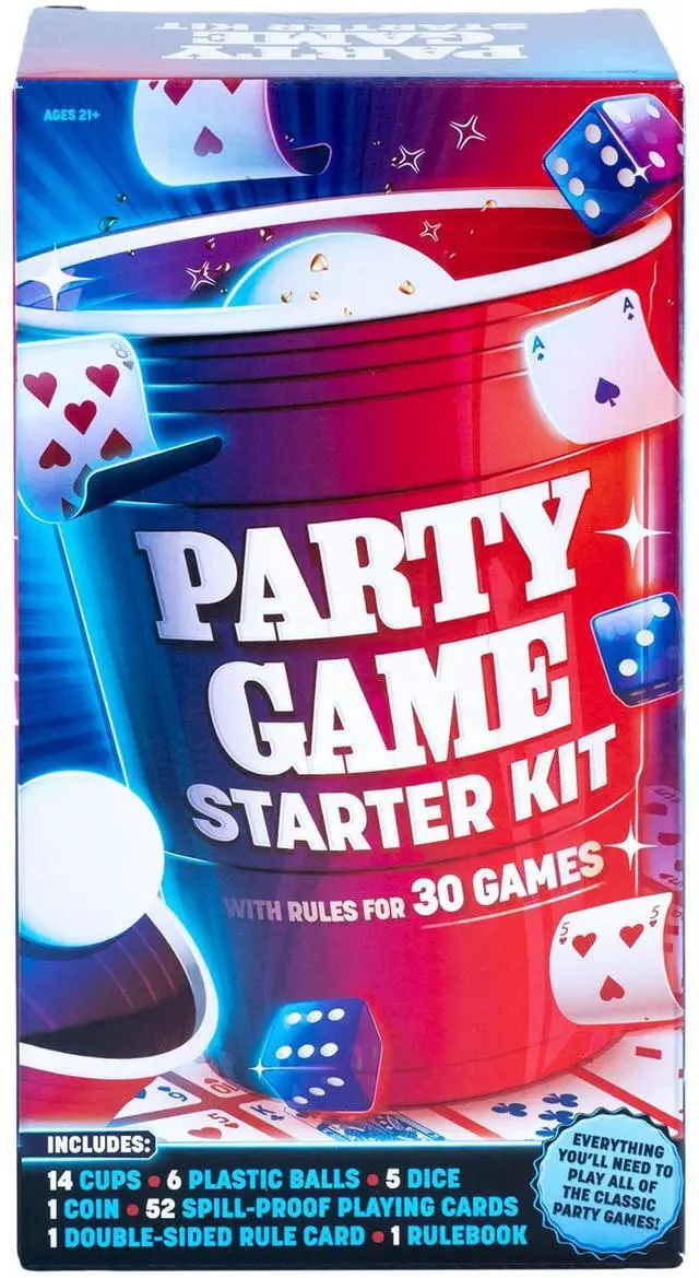Main image of Endless Games Party Game Starter Kit 30 Fun Game Night Games & Supplies for Adults | 2+ Players | Includes Cups, Dice, and Cards | Ages 21+