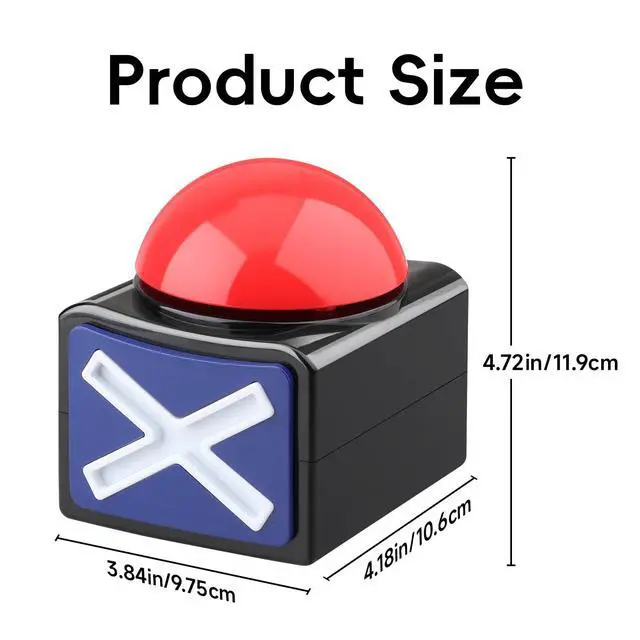 Alt view image 5 of 7 - 2 Pack Game Buzzers with Lights & Sound - Quiz Buzzer Buttons for Family Feud, Trivia, Talent Shows - Party Contest Props Red LED & 3-Second Alarm