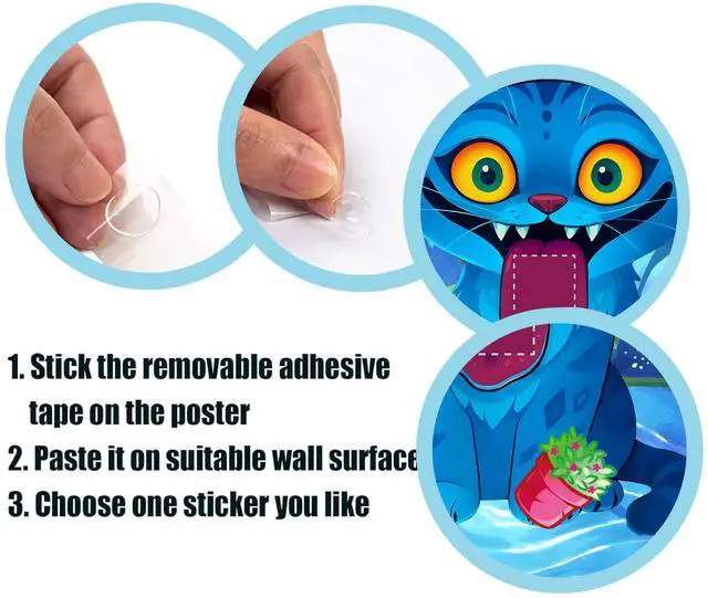 Alt view image 4 of 7 - Pin The Letter Party Game Set for Kids, Birthday Activities with Sticker Favors, Boys and Girls Party Entertainment