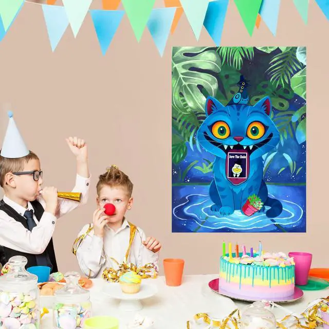 Alt view image 6 of 7 - Pin The Letter Party Game Set for Kids, Birthday Activities with Sticker Favors, Boys and Girls Party Entertainment