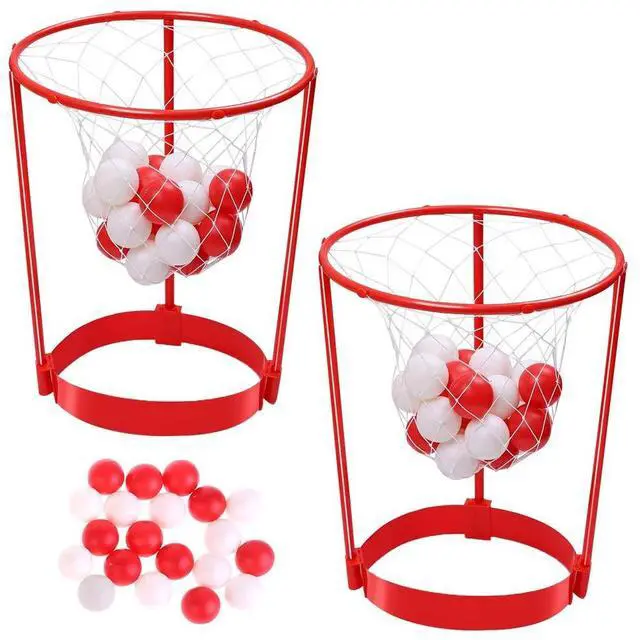 Main image of 2 Pack Head Hoop Basketball Party Game for Kids and Adults, Adjustable Basket Net Headband with 20 Balls for Carnival Party Birthday Party Family Indoor Outdoor Game