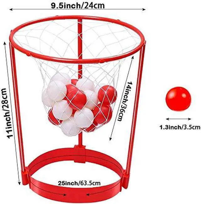 Alt view image 2 of 7 - 2 Pack Head Hoop Basketball Party Game for Kids and Adults, Adjustable Basket Net Headband with 20 Balls for Carnival Party Birthday Party Family Indoor Outdoor Game