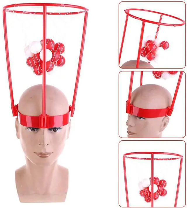 Alt view image 5 of 7 - 2 Pack Head Hoop Basketball Party Game for Kids and Adults, Adjustable Basket Net Headband with 20 Balls for Carnival Party Birthday Party Family Indoor Outdoor Game