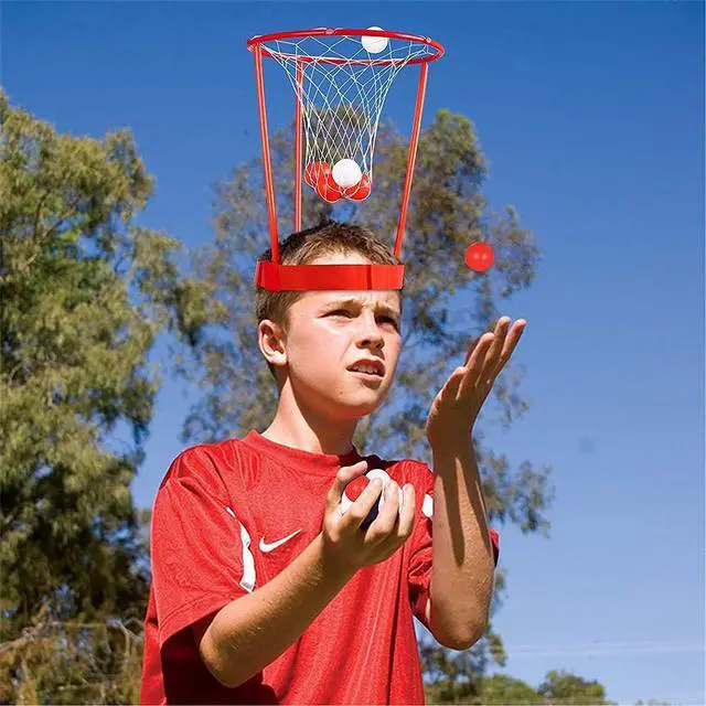 Alt view image 7 of 7 - 2 Pack Head Hoop Basketball Party Game for Kids and Adults, Adjustable Basket Net Headband with 20 Balls for Carnival Party Birthday Party Family Indoor Outdoor Game