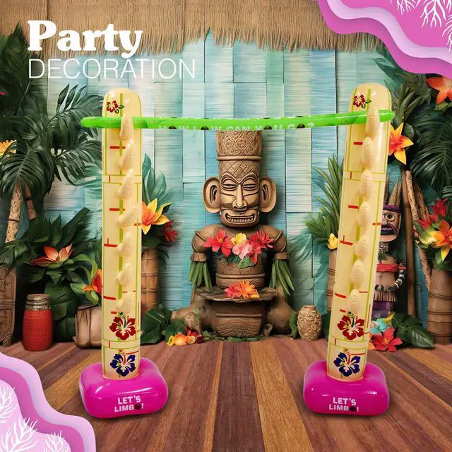 Alt view image 7 of 7 - Summer Inflatable Limbo Game Party Game for Kids Boys Girls Adults Tropical Inflatable Decoration for Indoor Outdoor Bithday Beach Pool Luau Game