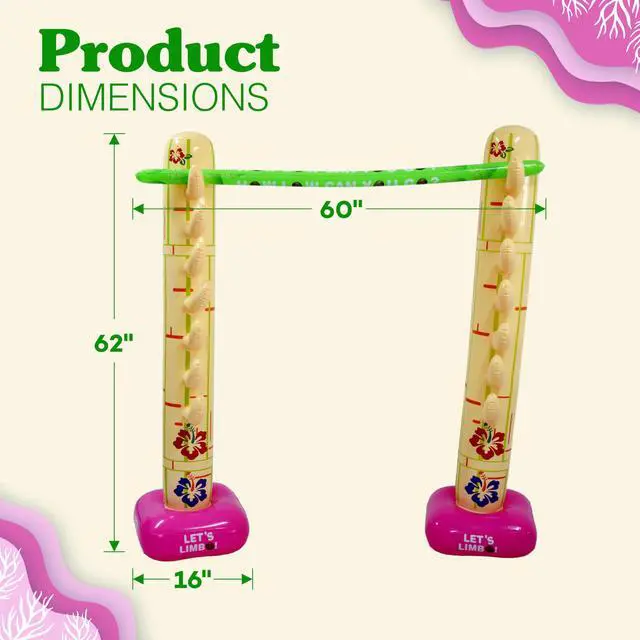 Alt view image 4 of 7 - Summer Inflatable Limbo Game Party Game for Kids Boys Girls Adults Tropical Inflatable Decoration for Indoor Outdoor Bithday Beach Pool Luau Game