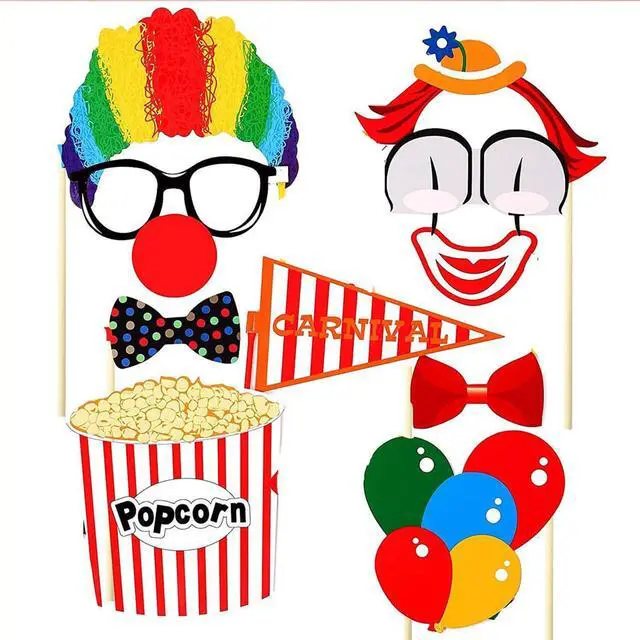 Alt view image 3 of 4 - 36 Pcs Photo Booth Props Carnival Circus Party Birthday Halloween Party Supply Prop Favor Graduation Kit Selfie Dressdecor