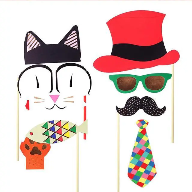Alt view image 4 of 4 - 36 Pcs Photo Booth Props Carnival Circus Party Birthday Halloween Party Supply Prop Favor Graduation Kit Selfie Dressdecor