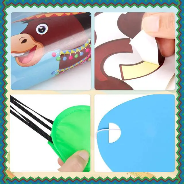 Alt view image 7 of 7 - Pin The Tail On The Donkey Party Game with 50 Pcs Tails Large Mexican Donkey Games Poster for Kids Birthday Party Carnival Fiesta Party Supplies
