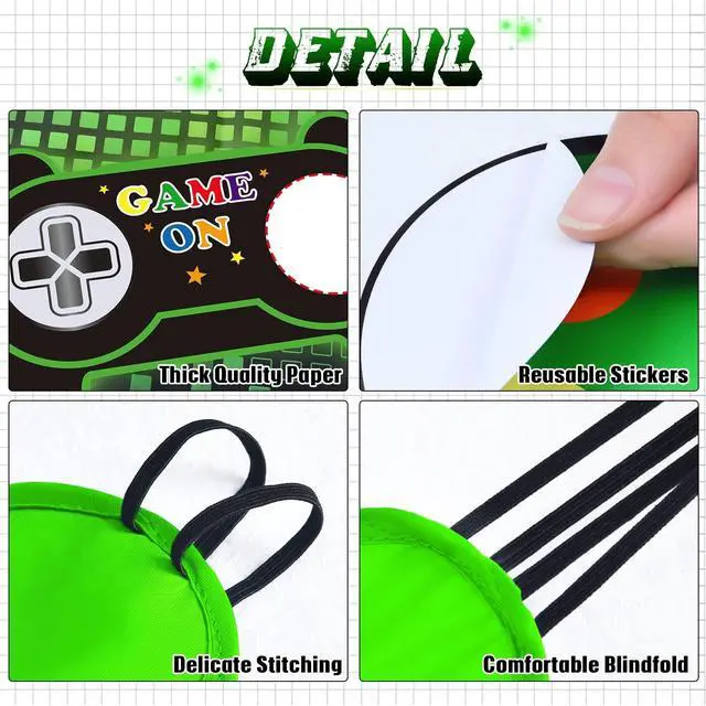 Alt view image 4 of 7 - Pin The Button on The Game - Gamer Party Decorations Birthday Games for Kids Party 21" x 28" Game Poster with 24 Sticker for Boys Gaming Night Birthday Wall Home Room Decorations
