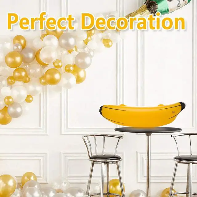 Alt view image 7 of 7 - Inflatable Banana Ring Toss Game for Bachelorette Party, Bridal Shower Decorations for Engagement Party, Lingerie Party (2 Pieces 26" Bananas & 6 Pcs Toss Rings)