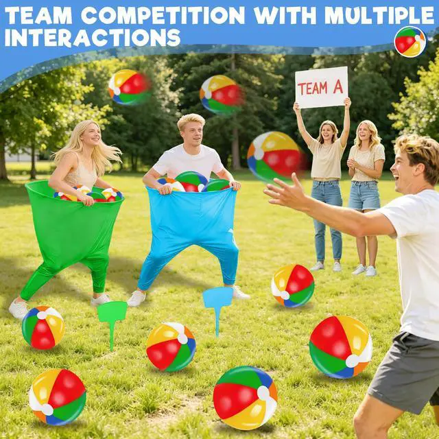 Alt view image 2 of 7 - Granny Pants Yard Game Set, 4 PCS Granny Pants Family Party Outdoor Games with 4 Pants 20 Bouncy Balls 4 Stakes 1 Storage Bag for Large Group, Birthday Party Gift, Carnival Party Reunion Gathering