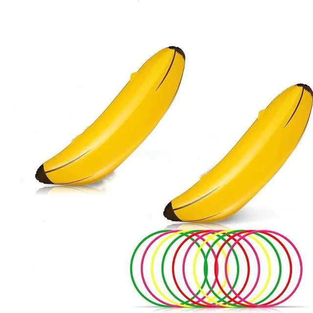 Main image of Bachelorette Party Favor Girls Night Out Party Games - Ring Toss Hoopla Games for Bachelorette Party Swimming Pool (Include 2 Pieces Inflatable Banana with 9 Pieces Plastic Toss Rings)