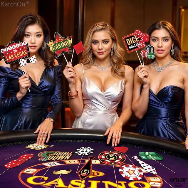 Alt view image 6 of 7 - 35 Pieces Casino Photo Booth Props | Casino Theme Party Decorations | Game Night Photo Booth Props for Las Vegas Party Decorations | Vegas Props | Poker Party Decoration, KatchOn