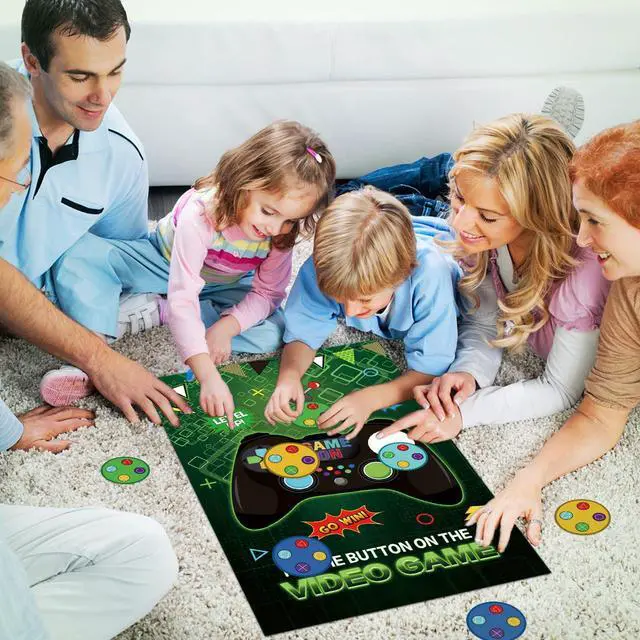 Alt view image 6 of 7 - Pin The Button on The Video Game Party Game - 32 Button Stickers, Large Poster - Birthday Party Decoration for Kids