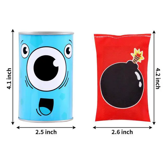 Alt view image 4 of 7 - 13 Pcs Carnival Bean Bag Toss, Knockdown Can Game Set, Holiday & Birthday Party Games, Outdoor Lawn Yard Activity for Kids Party Favors, Easter Egg Hunt for Classroom Gifts (Monster Style)