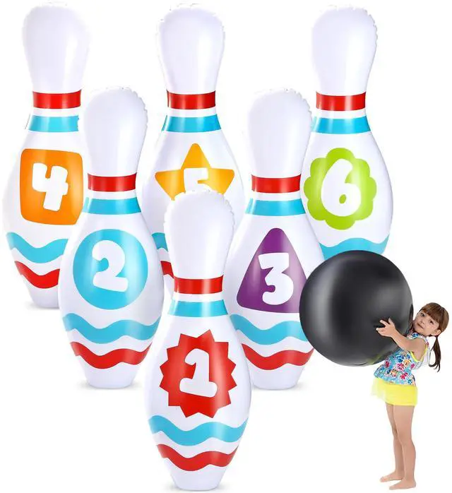 Main image of Giant Inflatable Bowling Set for Kids and Adults, Christmas Birthday Party Games, Kids Education Motor Skills Toys