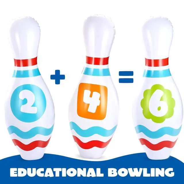 Alt view image 4 of 7 - Giant Inflatable Bowling Set for Kids and Adults, Christmas Birthday Party Games, Kids Education Motor Skills Toys
