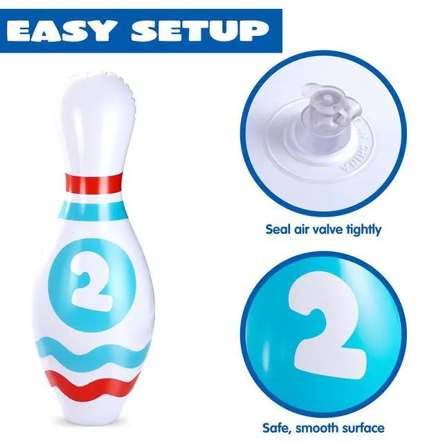Alt view image 6 of 7 - Giant Inflatable Bowling Set for Kids and Adults, Christmas Birthday Party Games, Kids Education Motor Skills Toys
