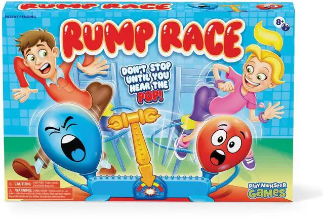 Main image of Rump Race Family Game Night - Balloon Popping Battle Board Game - Party Game - The Race is On to Pop Your Opponents Balloon - Bounce Your Balloon Off - Ages 8+