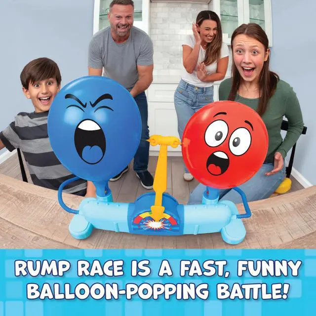 Alt view image 2 of 7 - Rump Race Family Game Night - Balloon Popping Battle Board Game - Party Game - The Race is On to Pop Your Opponents Balloon - Bounce Your Balloon Off - Ages 8+