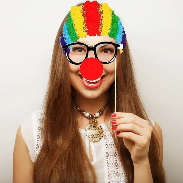 Alt view image 7 of 7 - 36pcs Circus Photo Booth Props with Sticker Funny Carnival Theme Party Decorations for Birthday Party