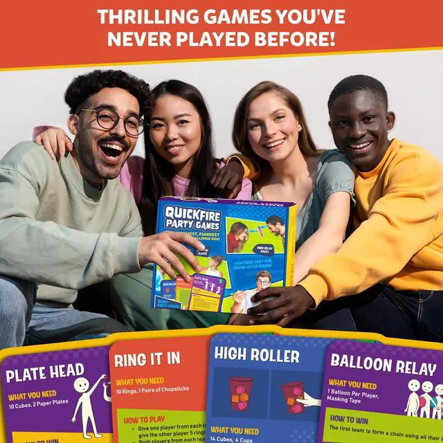 Alt view image 5 of 7 - One Minute Party Games - 200+ Pieces, Fast-Paced & Hilarious Group Games for Kids, Teens & Adults, Fun for Game Nights, Birthdays, Family Gatherings, Indoor or Outdoor Play