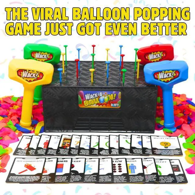 Alt view image 2 of 7 - Wack A Balloon Party Edition Pop Game for Kids and Adults, Interactive Balloon Popping Party Gift for Game Night, Family Fun and Classrooms, Ages 4+