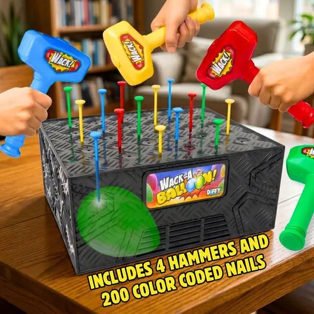 Alt view image 4 of 7 - Wack A Balloon Party Edition Pop Game for Kids and Adults, Interactive Balloon Popping Party Gift for Game Night, Family Fun and Classrooms, Ages 4+