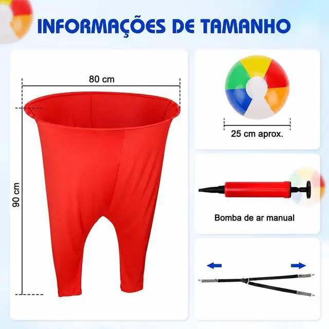 Alt view image 2 of 7 - 2 Pcs Granny Pants Yard Game with Suspenders, 16 Bouncy Balls & 2 Pumps - Hilarious Outdoor Party Game for Adults, Kids, Family Reunions & Field Days