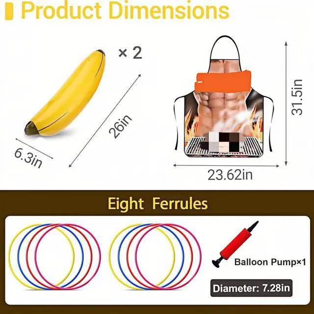 Alt view image 3 of 6 - Bachelorette & Bachelor Party Ring Toss Game Set-Fun Wearable Group Game for Single Parties & Engagement Celebrations - Includes 2 Thematic Aprons, Inflatable Props, 12 Rings & Hand Pump