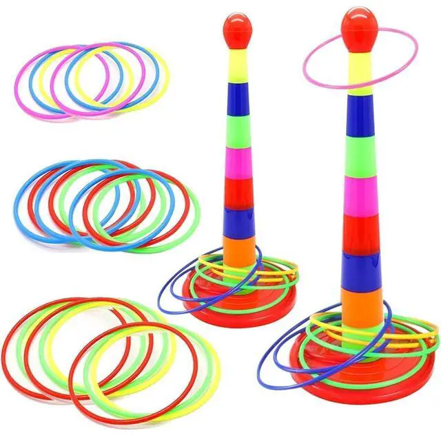 Main image of 2 Color Columns + 48 Circles, Colorful Happy Circle Game,Children's Play Park, Christmas Party Birthday Party Gift. Suitable for Indoor Holiday Games Family Christmas Party Games