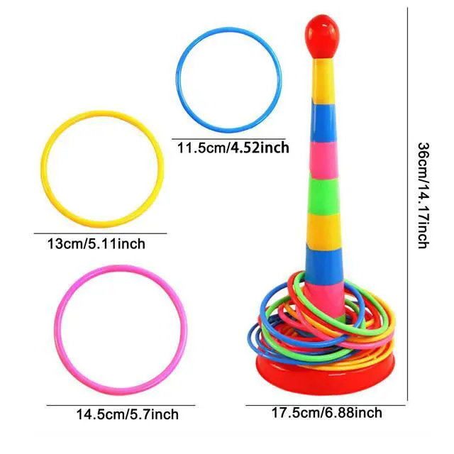 Alt view image 2 of 7 - 2 Color Columns + 48 Circles, Colorful Happy Circle Game,Children's Play Park, Christmas Party Birthday Party Gift. Suitable for Indoor Holiday Games Family Christmas Party Games