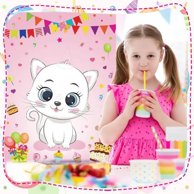 Alt view image 6 of 6 - Cat Party Game for Kids Pin The Hat Bow Tie on The Cat Birthday Game Poster for Boy Girl Birthday Summer Party Favors Wall Decorations Classroom Activities