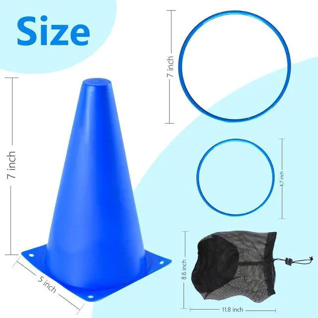 Alt view image 2 of 7 - 26 Pcs Plastic Colorful Cones Ring Toss Combo Set Outdoor Carnival Games for Kids Adults Birthday Party Throwing Backyard Games
