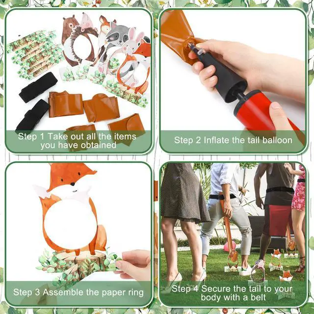 Alt view image 4 of 7 - 12 Pcs Funny Tail Game Bridal Shower Party Games Funny Family Night Activities for Adults Outdoors Indoors Bachelorette Baby Shower Birthday Party Supplies